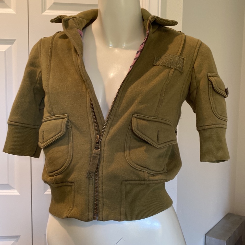 Free People Military Style Zipper Jacket